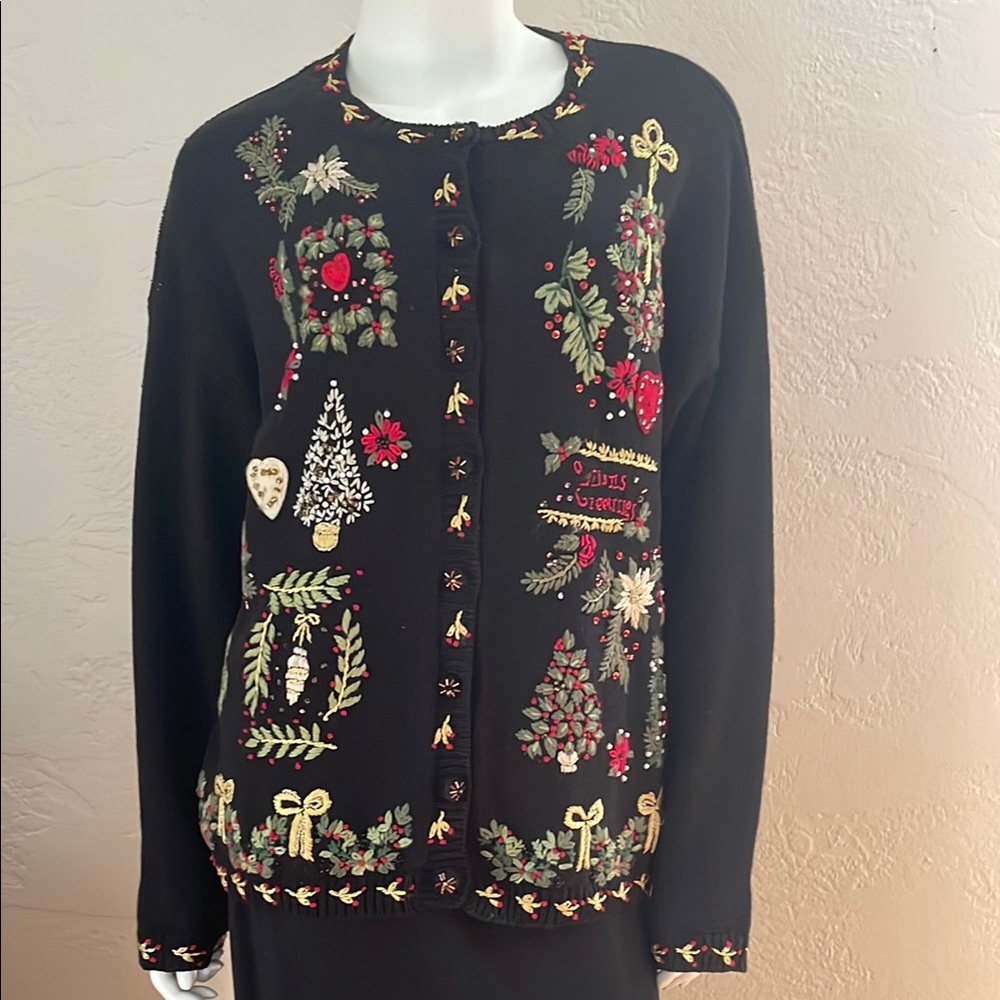 Tiara International Christmas Cardigan